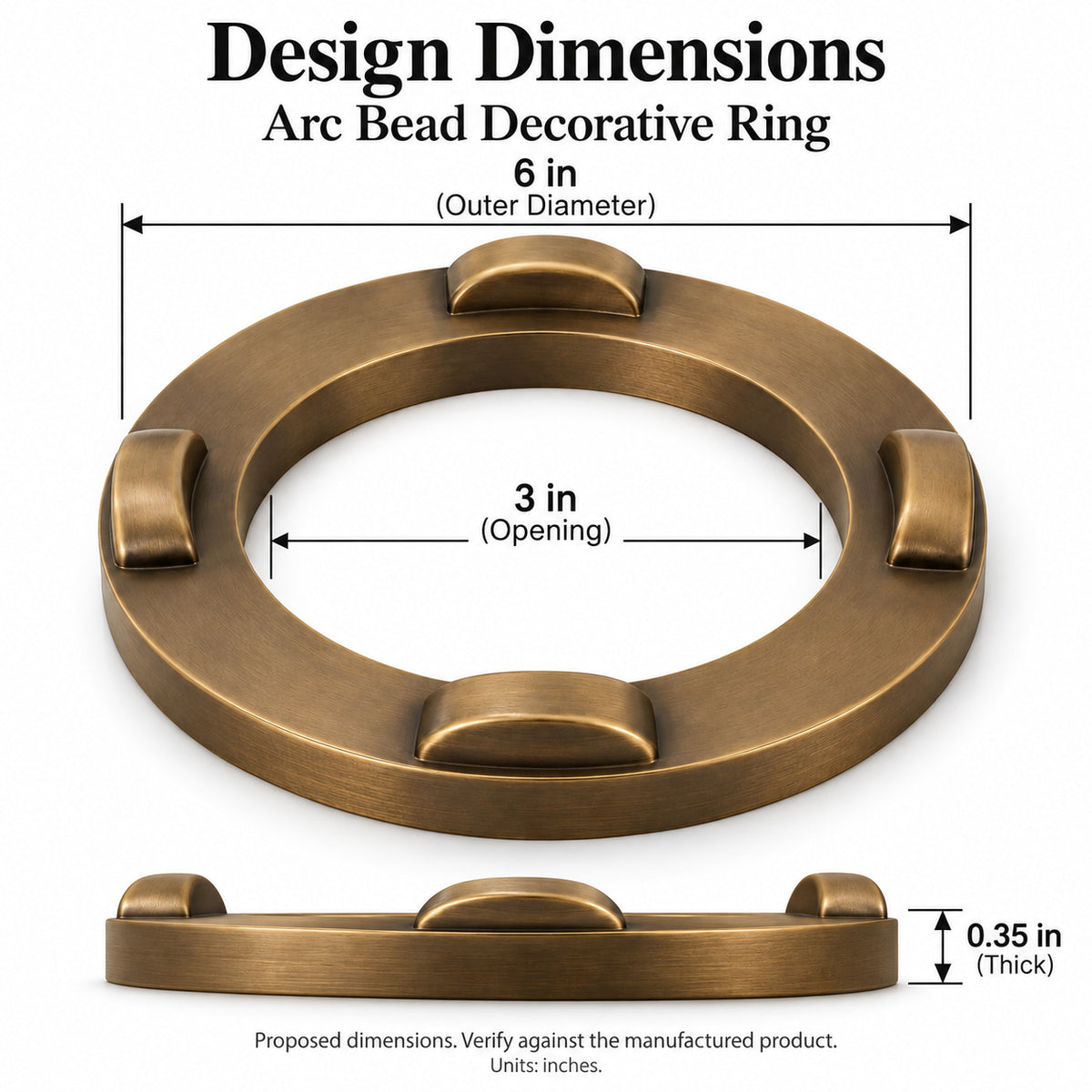 Arc Bead Decorative Ring